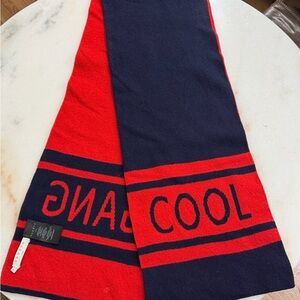 Sandro Red & Navy wool scarf